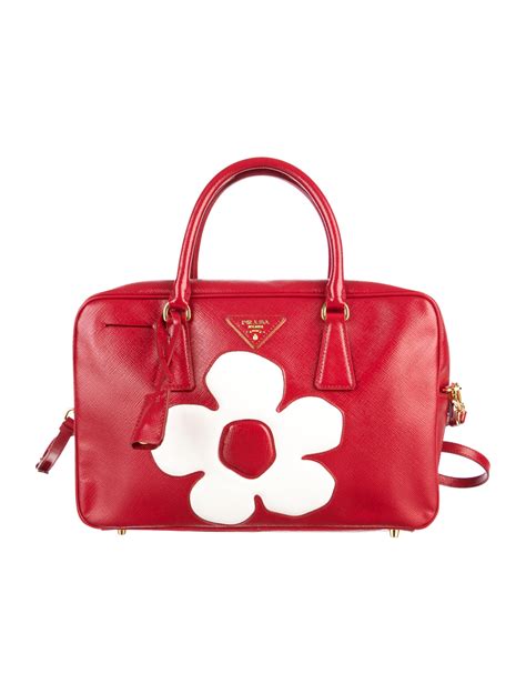 prada black red floral bag|prada floral purse.